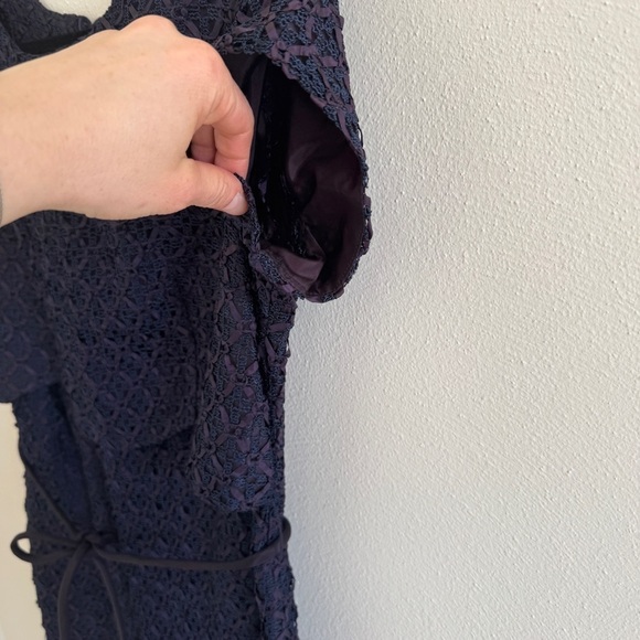 Vintage 60s Navy Ribbon Shift Hourglass Homemade Dress - Picture 6 of 14